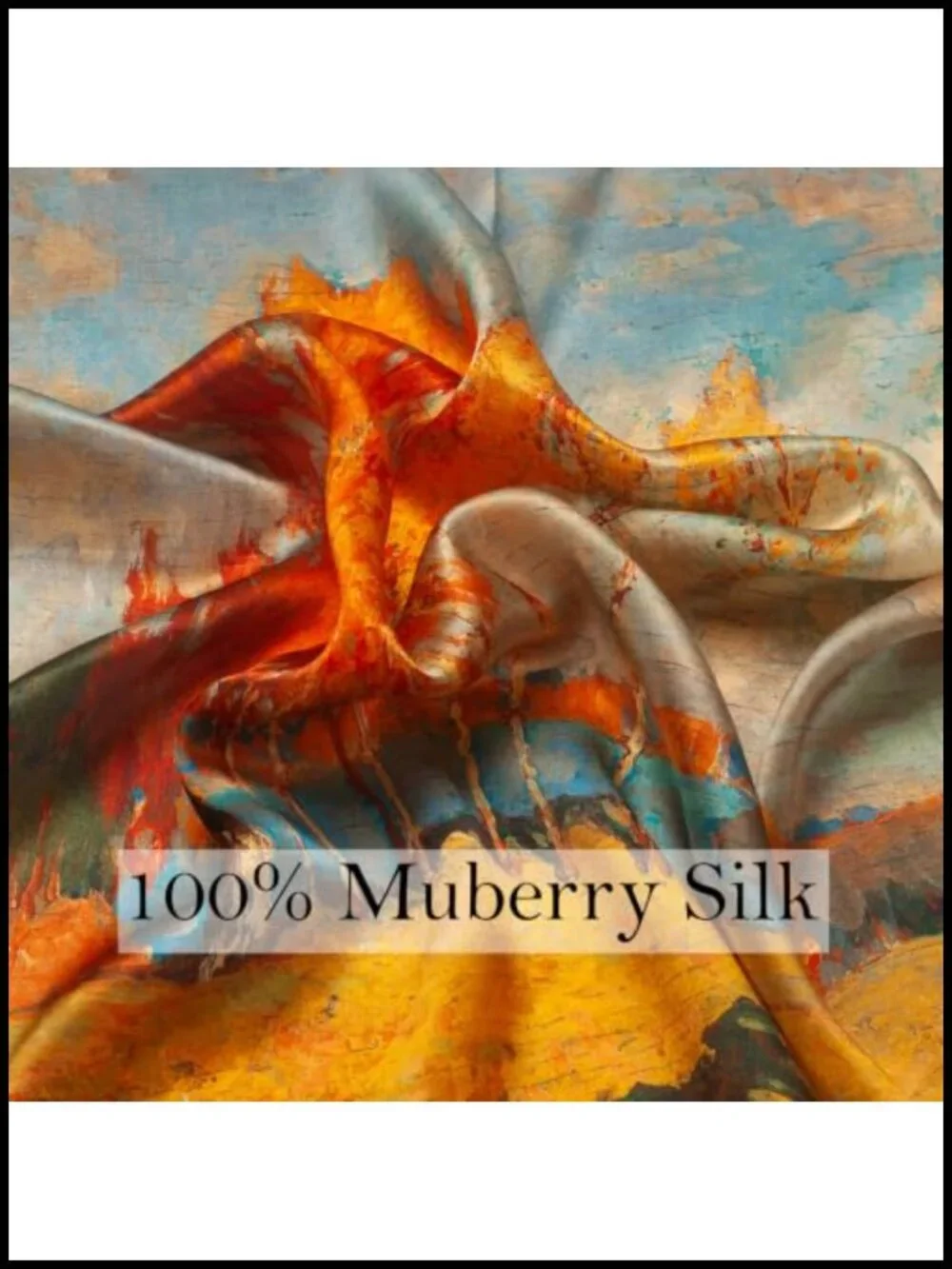 100% Mulberry Silk Square Scarf 21x21 Lightweight Neckerchief Headscarf